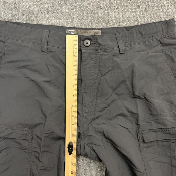 REI Hiking Pant Mens 36X32 Gray Nylon Outdoor Performance Mid Rise Cargo Pocket - Picture 8 of 10